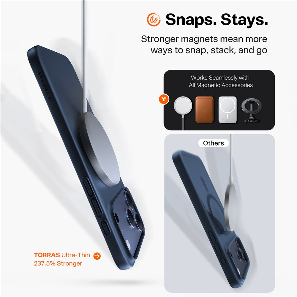 Husa MagSafe pentru Apple iPhone 17, Torras, SlimFit, Neagra