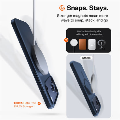 Husa MagSafe pentru Apple iPhone 17, Torras, SlimFit, Neagra