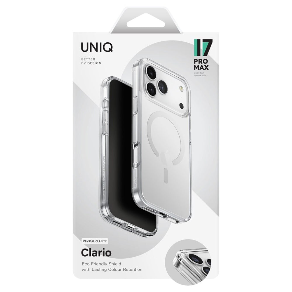 Husa MagSafe pentru Apple iPhone 17, UNIQ, Clario MagClick, Transparenta