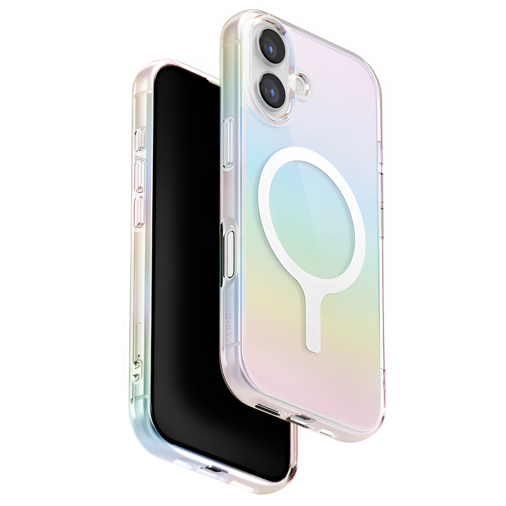 Husa MagSafe pentru Apple iPhone 17, UNIQ, Iridescia MagClick, Multicolor