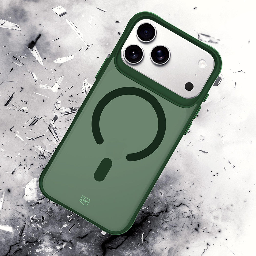 Husa MagSafe pentru Apple iPhone 18 Pro / 17 Pro, 3MK, Smoke MagCase, Verde