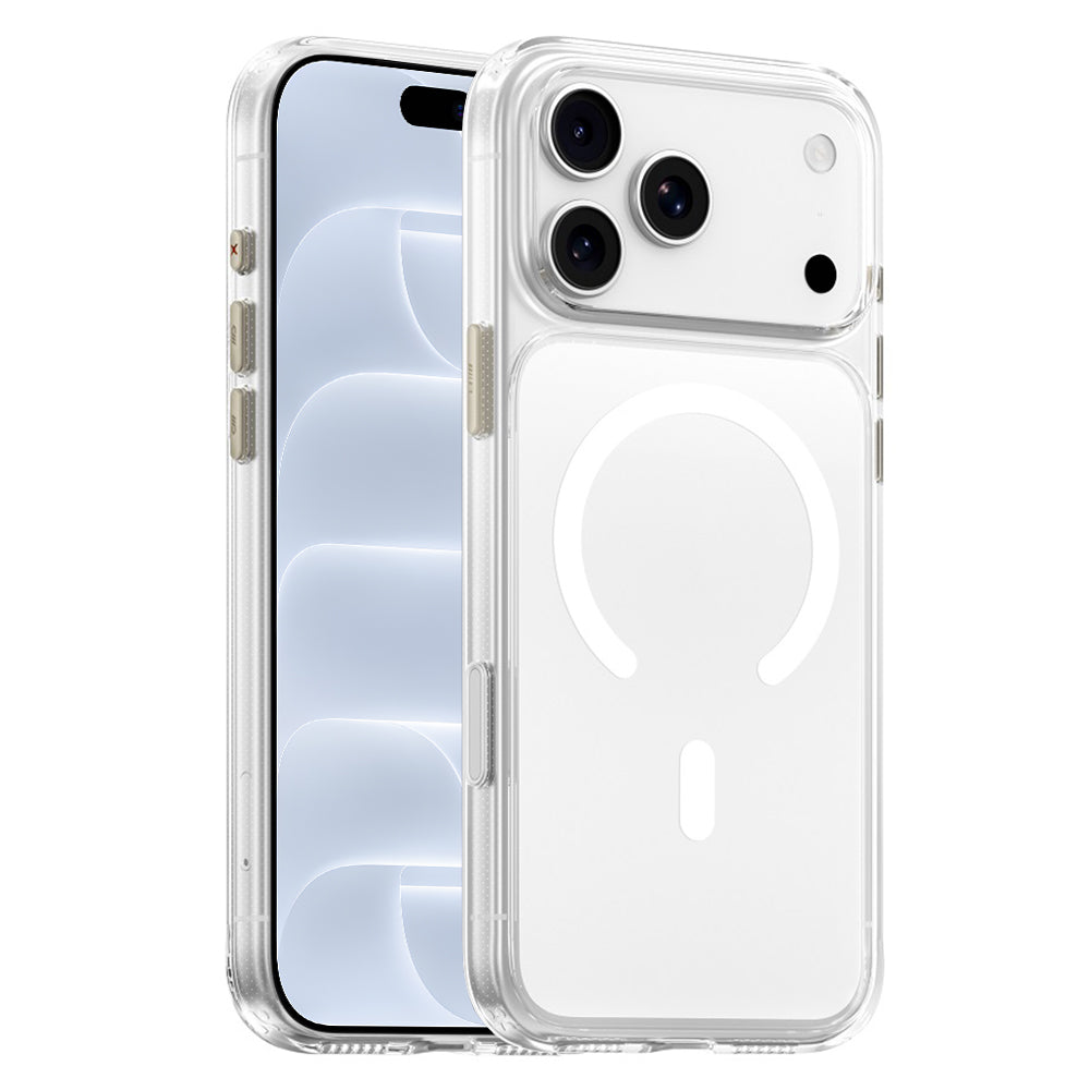 Husa MagSafe pentru Apple iPhone 18 Pro / 17 Pro, Blueo, Crystal+ Anti-Drop, Transparenta