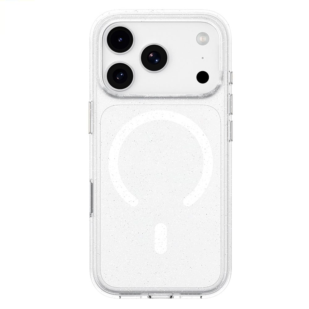 Husa MagSafe pentru Apple iPhone 18 Pro / 17 Pro, Blueo, Crystal Pro Anti-Drop Glitter, Transparenta