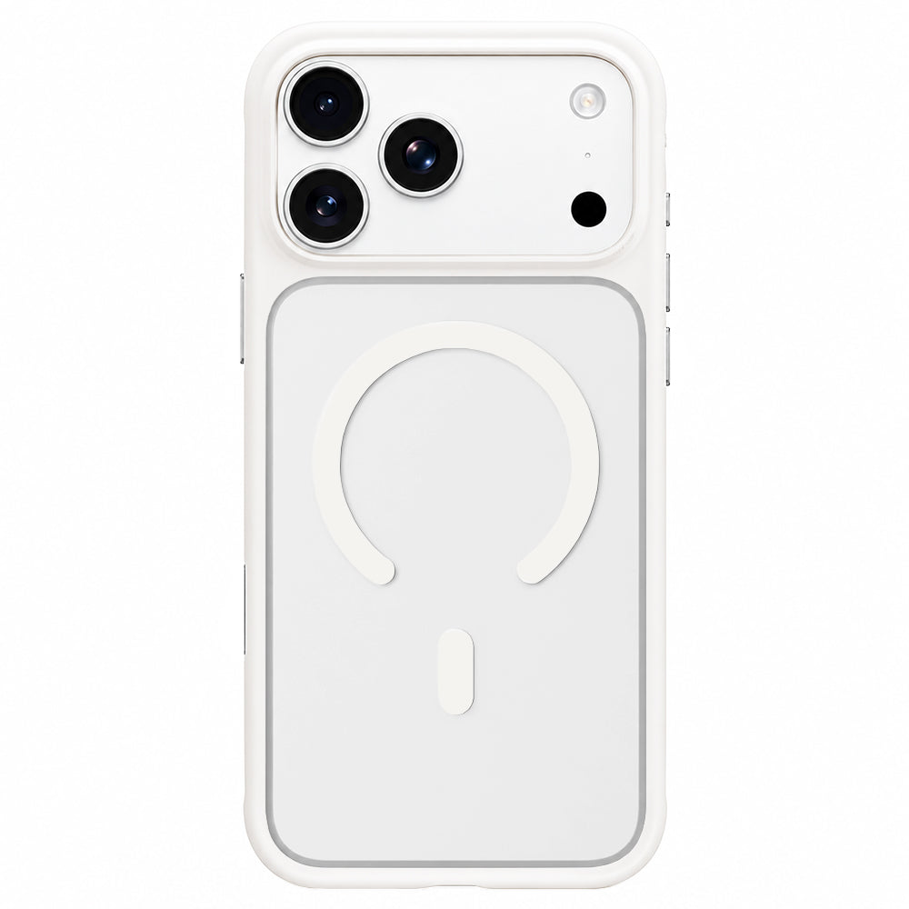 Husa MagSafe pentru Apple iPhone 18 Pro / 17 Pro, Blueo, Skin Friendly Anti-Drop, Alba Satinata