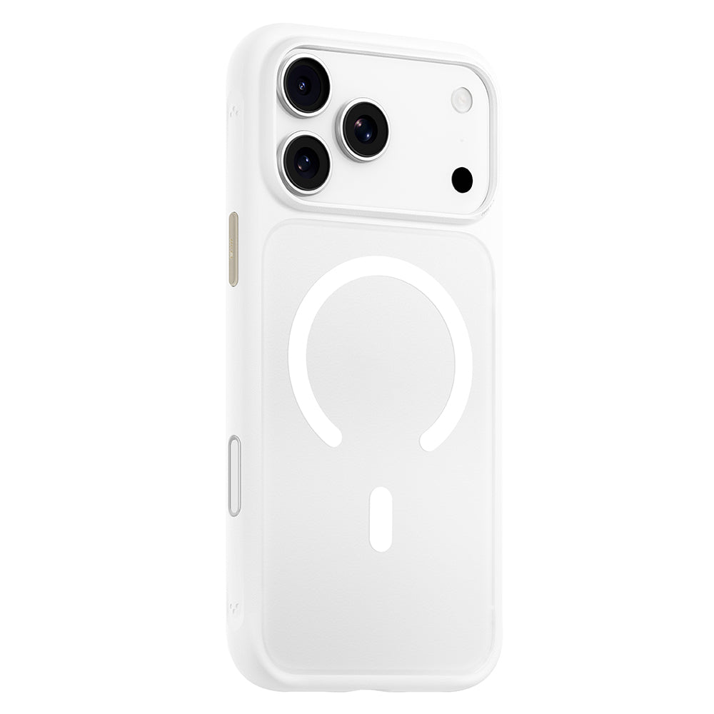 Husa MagSafe pentru Apple iPhone 18 Pro / 17 Pro, Blueo, Skin Friendly Anti-Drop, Alba Satinata