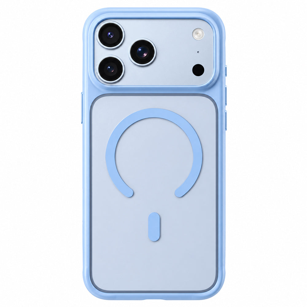 Husa MagSafe pentru Apple iPhone 18 Pro / 17 Pro, Blueo, Skin Friendly Anti-Drop, Albastra Satinata
