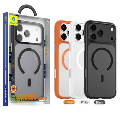 Husa MagSafe pentru Apple iPhone 18 Pro / 17 Pro, Blueo, Skin Friendly Anti-Drop, Albastra Satinata