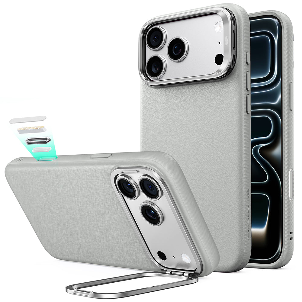 Husa MagSafe pentru Apple iPhone 18 Pro / 17 Pro, ESR, Atelier with Kickstand, Gri