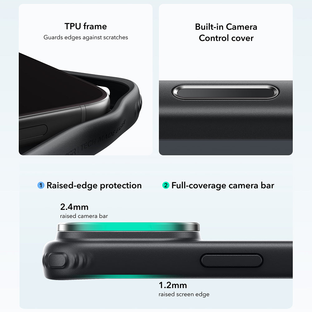 Husa MagSafe pentru Apple iPhone 18 Pro / 17 Pro, ESR, Classic Hybrid Kickstand, Neagra Satinata