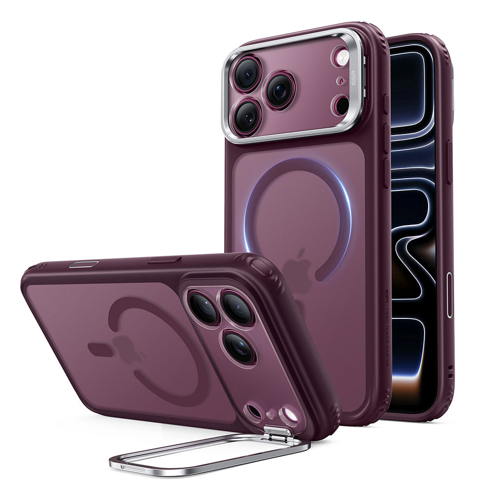 Husa MagSafe pentru Apple iPhone 18 Pro / 17 Pro, ESR, Classic Hybrid Kickstand, Visinie Inchis Satinata