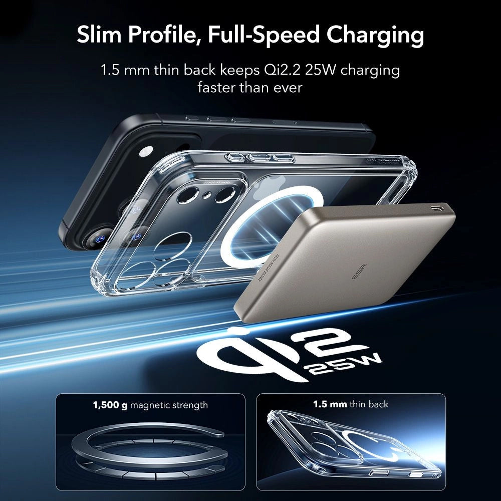 Husa MagSafe pentru Apple iPhone 18 Pro / 17 Pro, ESR, Classic Hybrid with Screen Protector, Transparenta