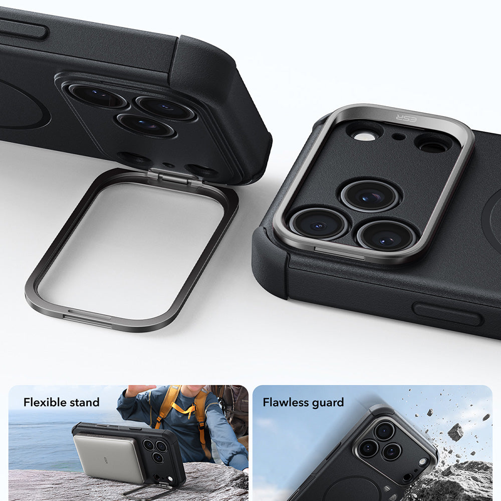 Husa MagSafe pentru Apple iPhone 18 Pro / 17 Pro, ESR, Cyber Armor Kickstand, Neagra