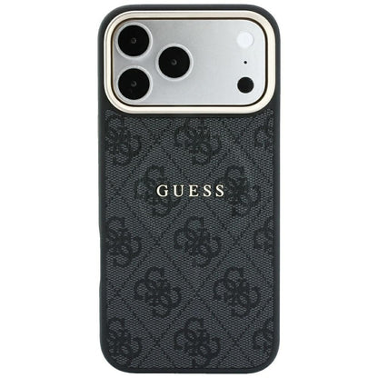 Husa MagSafe pentru Apple iPhone 18 Pro / 17 Pro, Guess, 4G Embossed Classic, Neagra