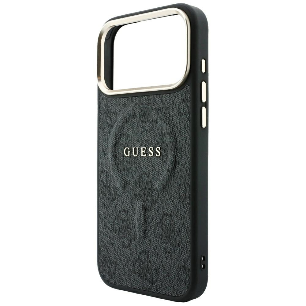Husa MagSafe pentru Apple iPhone 18 Pro / 17 Pro, Guess, 4G Embossed Classic, Neagra