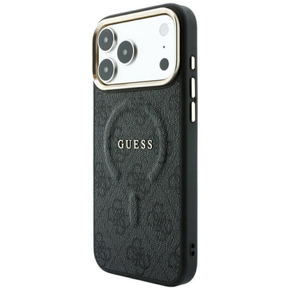Husa MagSafe pentru Apple iPhone 18 Pro / 17 Pro, Guess, 4G Embossed Classic, Neagra