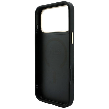 Husa MagSafe pentru Apple iPhone 18 Pro / 17 Pro, Guess, 4G Embossed Classic, Neagra