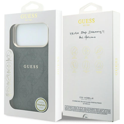 Husa MagSafe pentru Apple iPhone 18 Pro / 17 Pro, Guess, 4G Embossed Classic, Neagra