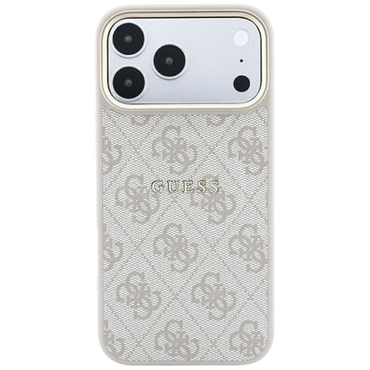 Husa MagSafe pentru Apple iPhone 18 Pro / 17 Pro, Guess, 4G Embossed Classic, Roz