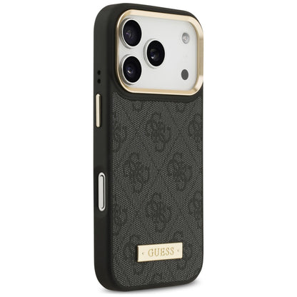 Husa MagSafe pentru Apple iPhone 18 Pro / 17 Pro, Guess, 4G Logo Plate, Neagra