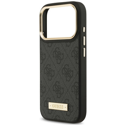Husa MagSafe pentru Apple iPhone 18 Pro / 17 Pro, Guess, 4G Logo Plate, Neagra