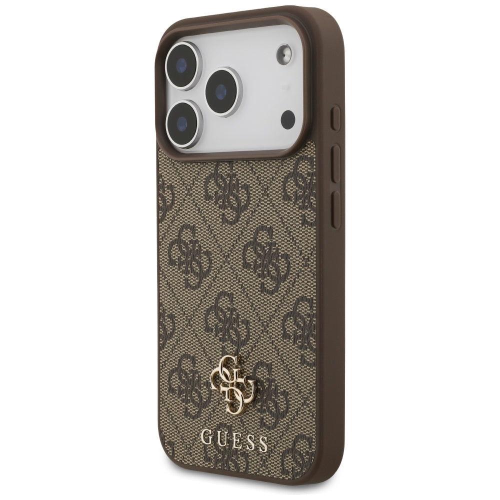 Husa MagSafe pentru Apple iPhone 18 Pro / 17 Pro, Guess, 4G Small and Classic, Maro