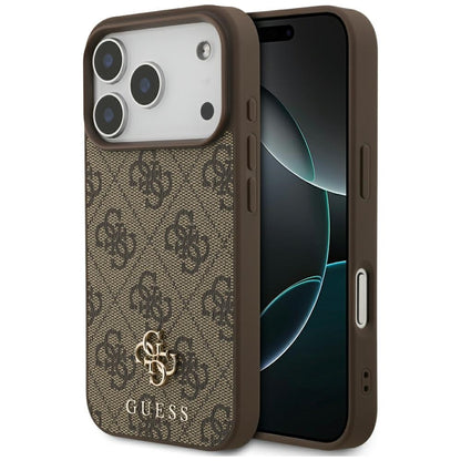 Husa MagSafe pentru Apple iPhone 18 Pro / 17 Pro, Guess, 4G Small and Classic, Maro