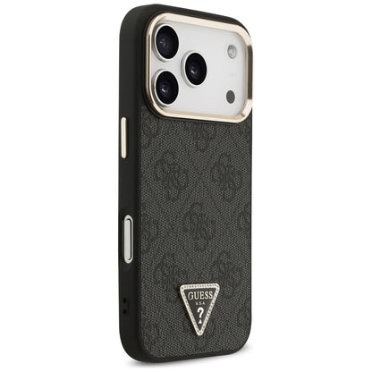 Husa MagSafe pentru Apple iPhone 18 Pro / 17 Pro, Guess, 4G Triangle Logo, Neagra