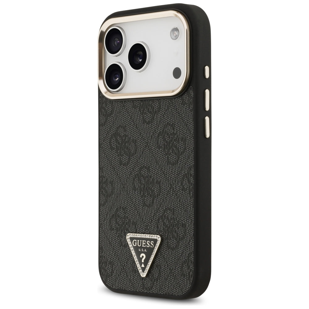 Husa MagSafe pentru Apple iPhone 18 Pro / 17 Pro, Guess, 4G Triangle Logo, Neagra