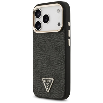 Husa MagSafe pentru Apple iPhone 18 Pro / 17 Pro, Guess, 4G Triangle Logo, Neagra