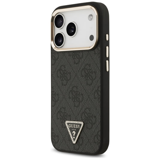 Husa MagSafe pentru Apple iPhone 18 Pro / 17 Pro, Guess, 4G Triangle Logo, Neagra