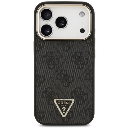 Husa MagSafe pentru Apple iPhone 18 Pro / 17 Pro, Guess, 4G Triangle Logo, Neagra