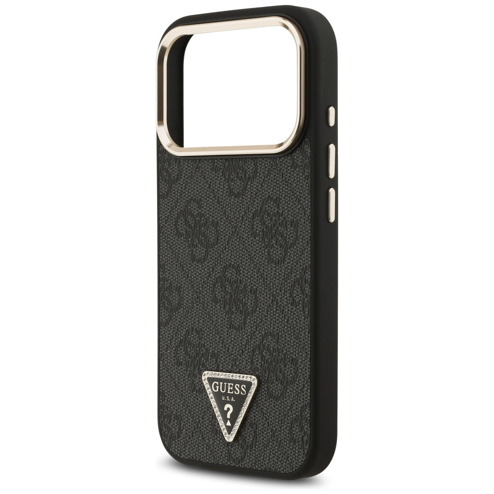 Husa MagSafe pentru Apple iPhone 18 Pro / 17 Pro, Guess, 4G Triangle Logo, Neagra