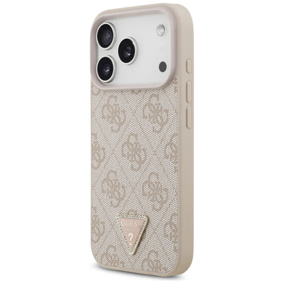 Husa MagSafe pentru Apple iPhone 18 Pro / 17 Pro, Guess, 4G Triangle Strass, Roz