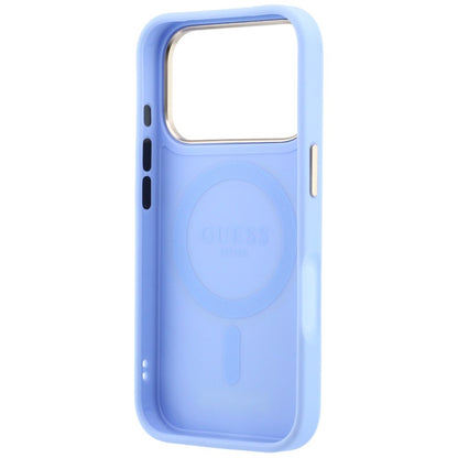 Husa MagSafe pentru Apple iPhone 18 Pro / 17 Pro, Guess, Grained Ring Stand 360 Classic, Bleu