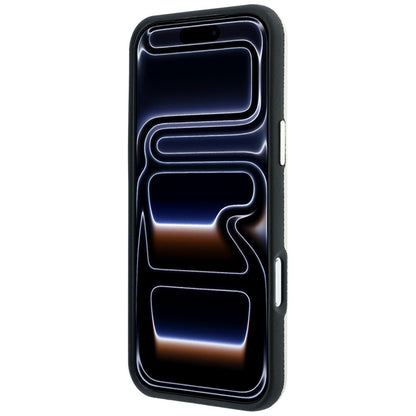 Husa MagSafe pentru Apple iPhone 18 Pro / 17 Pro, Guess, Grained Round Strass Logo, Bej