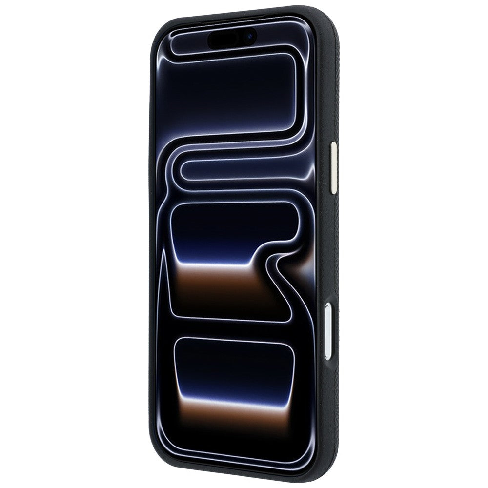 Husa MagSafe pentru Apple iPhone 18 Pro / 17 Pro, Guess, Grained Round Strass Logo, Neagra