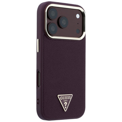 Husa MagSafe pentru Apple iPhone 18 Pro / 17 Pro, Guess, Grained Triangle Logo, Visinie