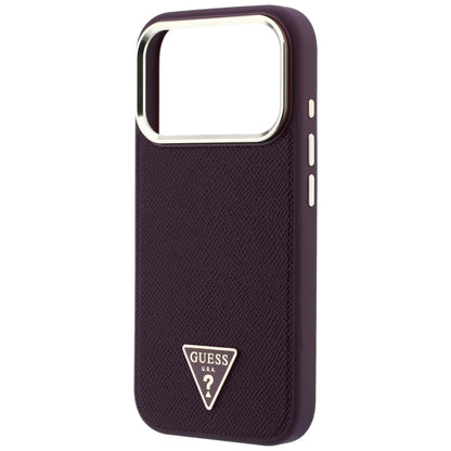 Husa MagSafe pentru Apple iPhone 18 Pro / 17 Pro, Guess, Grained Triangle Logo, Visinie