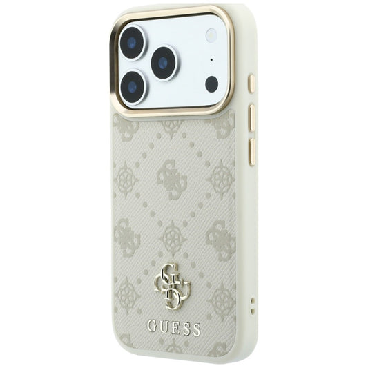 Husa MagSafe pentru Apple iPhone 18 Pro / 17 Pro, Guess, Peony 4G Small Logo, Bej