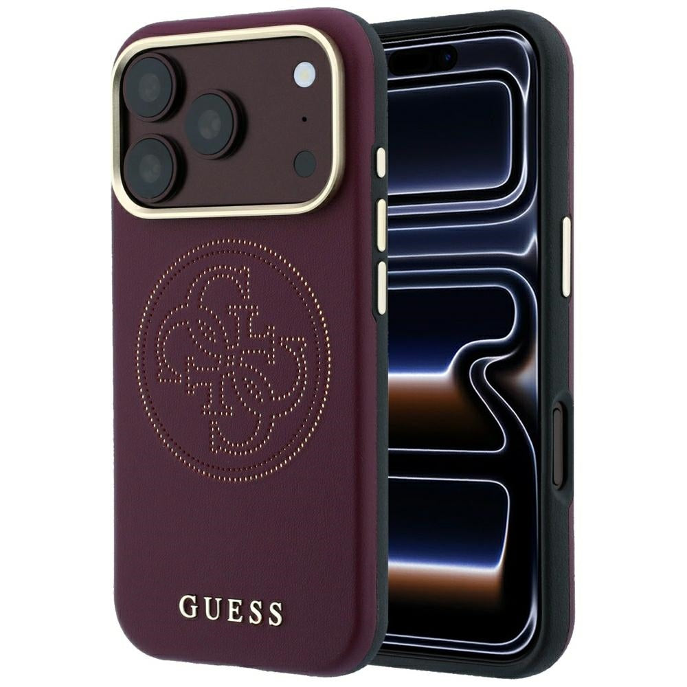 Husa MagSafe pentru Apple iPhone 18 Pro / 17 Pro, Guess, Perforated 4G, Visinie