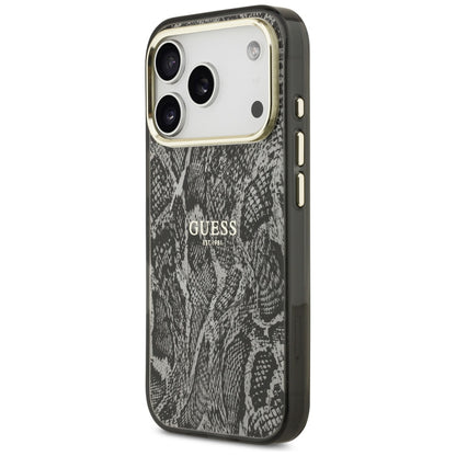 Husa MagSafe pentru Apple iPhone 18 Pro / 17 Pro, Guess, Python Pattern, Neagra