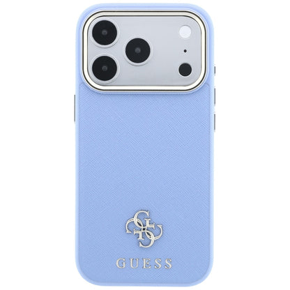 Husa MagSafe pentru Apple iPhone 18 Pro / 17 Pro, Guess, Saffiano Small 4G Classic, Bleu