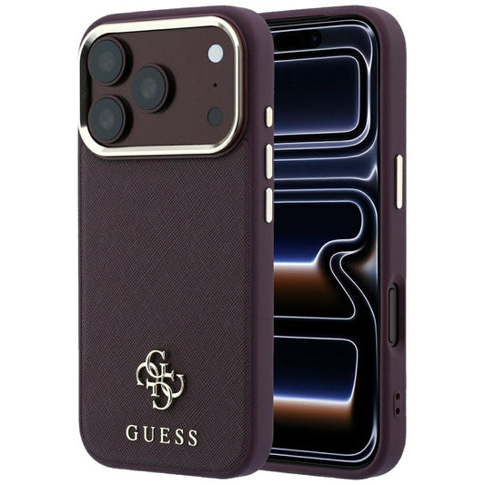 Husa MagSafe pentru Apple iPhone 18 Pro / 17 Pro, Guess, Saffiano Small 4G Classic, Visinie