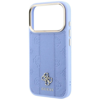 Husa MagSafe pentru Apple iPhone 18 Pro / 17 Pro, Guess, Stripe Peony 4G, Bleu
