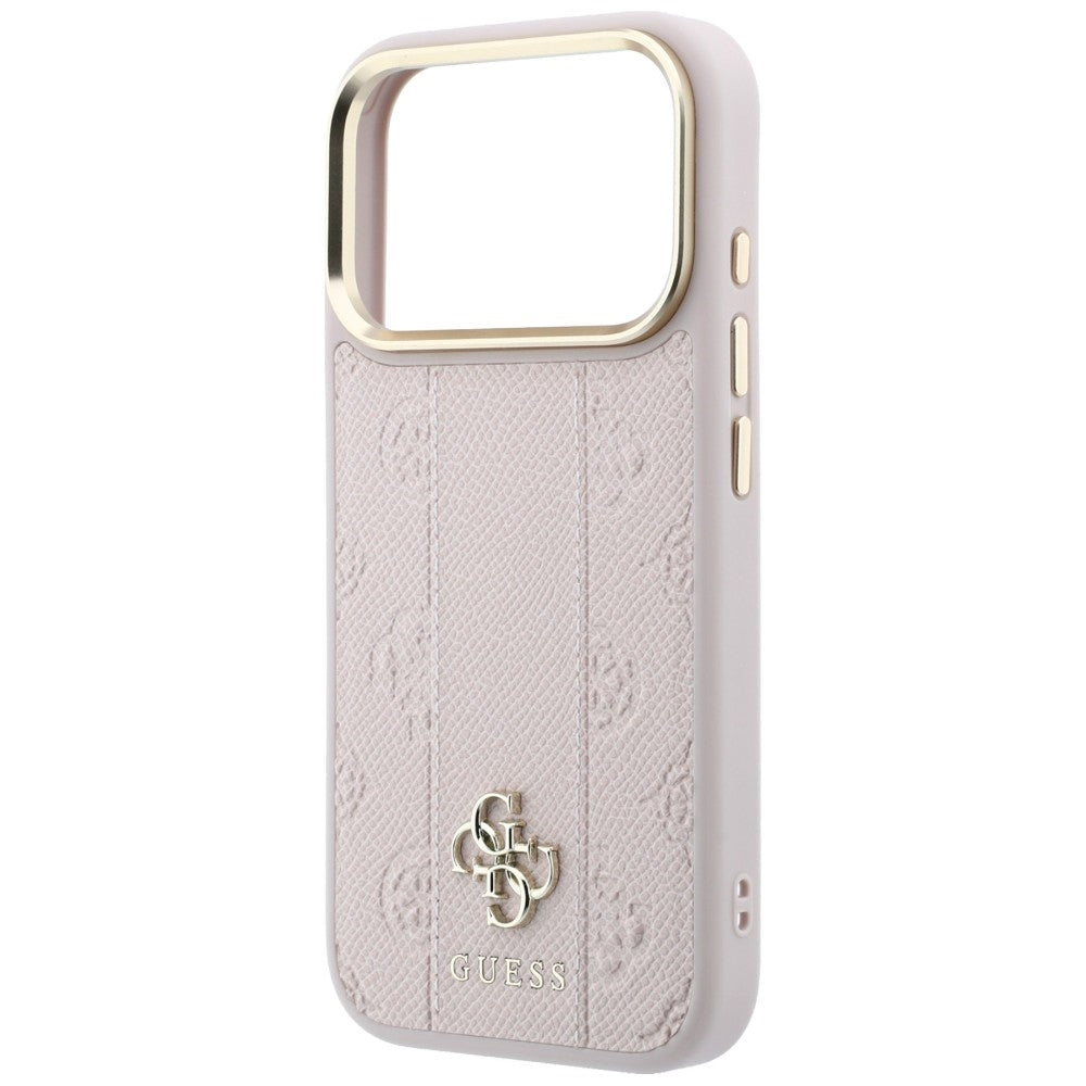 Husa MagSafe pentru Apple iPhone 18 Pro / 17 Pro, Guess, Stripe Peony 4G, Roz