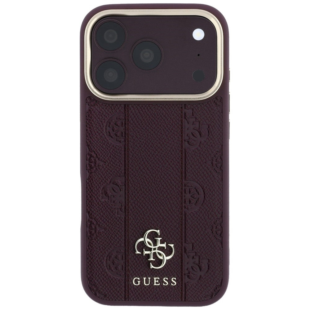 Husa MagSafe pentru Apple iPhone 18 Pro / 17 Pro, Guess, Stripe Peony 4G, Visinie