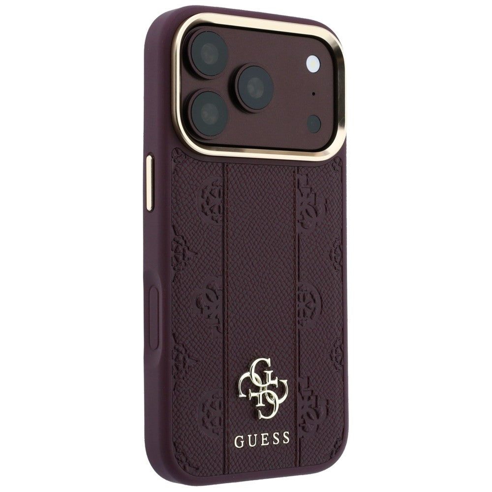 Husa MagSafe pentru Apple iPhone 18 Pro / 17 Pro, Guess, Stripe Peony 4G, Visinie