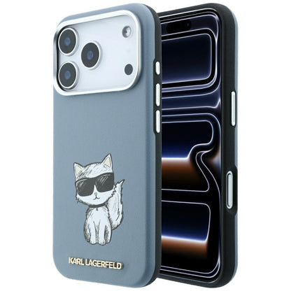 Husa MagSafe pentru Apple iPhone 18 Pro / 17 Pro, Karl Lagerfeld, Choupette Sketch, Bleu