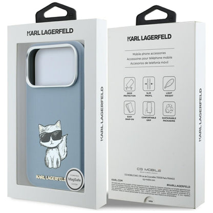 Husa MagSafe pentru Apple iPhone 18 Pro / 17 Pro, Karl Lagerfeld, Choupette Sketch, Bleu