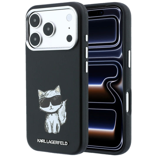 Husa MagSafe pentru Apple iPhone 18 Pro / 17 Pro, Karl Lagerfeld, Choupette Sketch, Neagra